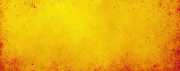 Faded yellow backdrop, red speckles, distressed texture, retro, red