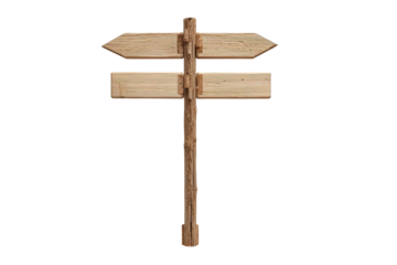 Wooden directional signpost, two-way