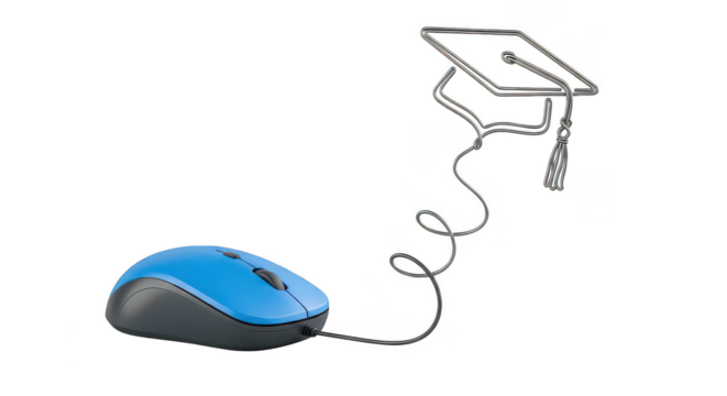 Online Education Graduation Cap Mouse