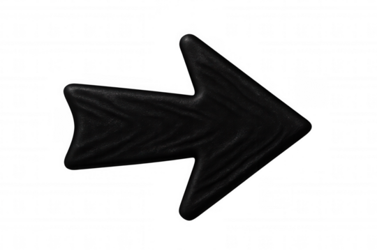 Black right-pointing arrow icon, transparent background, symbolizing digital navigation and directional design elements
