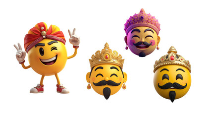 3D people vector emoticons, funny stickers