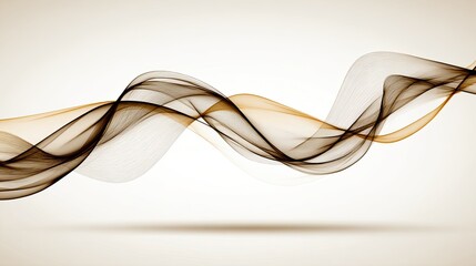 Abstract swirling ribbons in shades of brown and beige against a light background