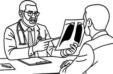 Doctor Examining Chest X Ray for Patient