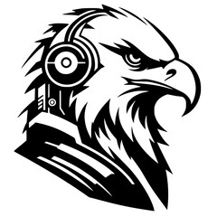 Modern eagle portrait silhouette