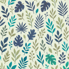 Palm Leaf Pattern Vector Design Summer Tropical Vector Wallpaper Backdrop Flora Tropic Hawaii Nature Print Botanical Jungle Print Design