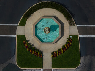 Octagonal Fountain in City Plaza