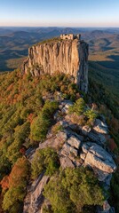 Fototapeta premium Rocky mountain peak at dawn