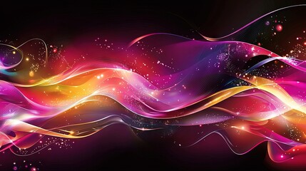 Abstract design with vibrant colors and flowing lines.