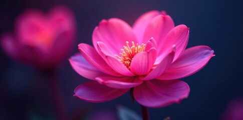 Abstract pink neon flower petals, glowing vibrant background, flower, wallpaper