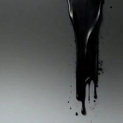 Inky Serenity: Smooth Black Liquid Dripping in Artistic Patterns