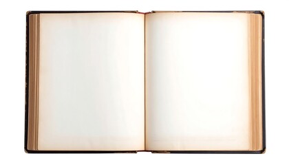Open vintage book, blank pages