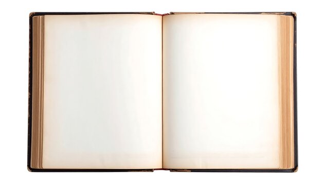 Open vintage book, blank pages