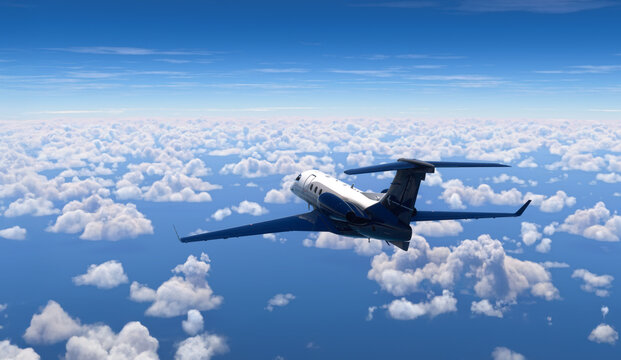 Embraer Phenon 300 flying over the blue sky, 3 sep, 2025, Sao Paulo, Brazil