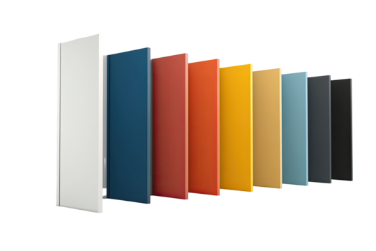 Colorful rectangular panels, various shades, diagonal arrangement
