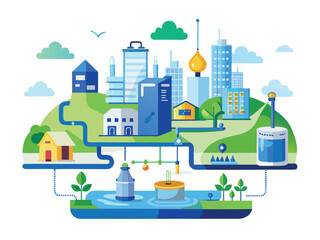 Smart urban water recycling system for sustainable city living and environmental protection