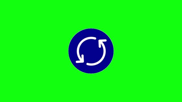 Blue loading icon on green background