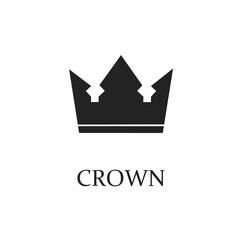 Crown Icon Vector Logo Design Template. Creative Crown Logo Design. King Crown Logo Vector Illustration. Royal Crown Silhouette Isolated On White Background.