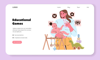 Mother and Child Engaged in Educational Games