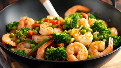 Shrimp stir fry with vegetables