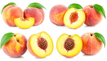 Peach fruit collage