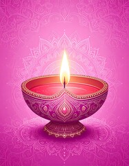 Diwali diya, intricate design