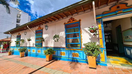 Guatape, Antioquia, Colombia. August 12, 2025. It is one of the most colorful towns in Colombia, it reflects it in the form of baseboards and streets full of life.