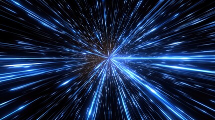 A stunning visual of light beams radiating outward, creating a dynamic illusion of speed and movement