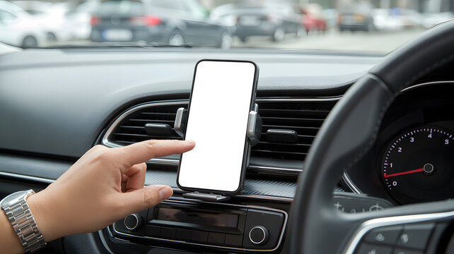 Easy navigation using car phone mount with blank screen for your app display