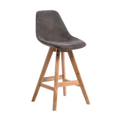 Modern Wooden Bar Stool with Grey Seat