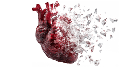 Broken heart isolated on transparent background
