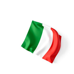 Obraz premium Flag of Italy in the corner on white background. Isolated. 3D illustration. Isolated