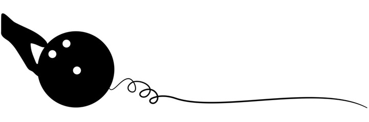 Fototapeta premium line art background illustration of a female bowling player