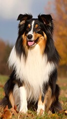 Dog outdoors, autumn