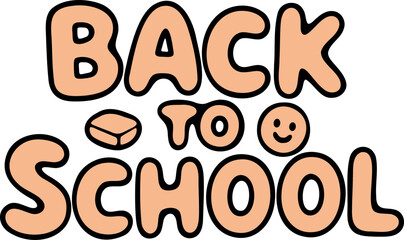 Flat vector illustration of the words Back to School