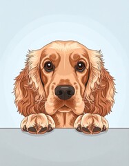 Dog peeking over edge