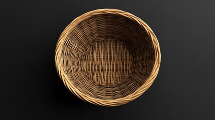 vintage weave wicker basket isolated on white background