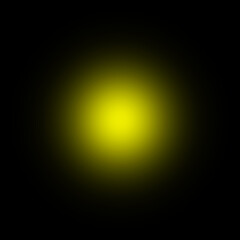 Yellow Glow on Black, Abstract Light Burst