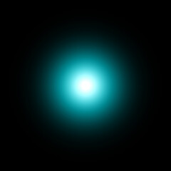 Bright Cyan Glow on Black, Abstract Light Burst