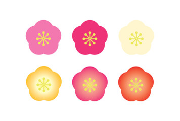 かわいい梅の花のアソート