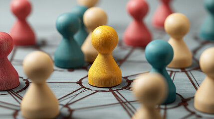 Obraz premium Social Network and Teamwork Concept Collaboration Leadership Business Strategy.
