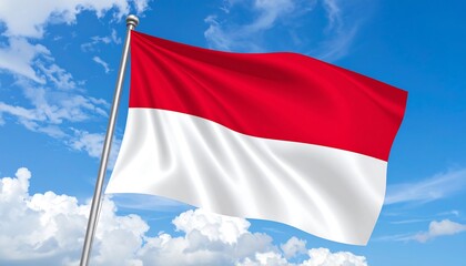 National flag waving in a clear blue sky