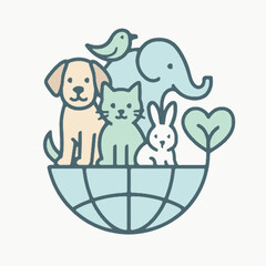 Icon animals and world