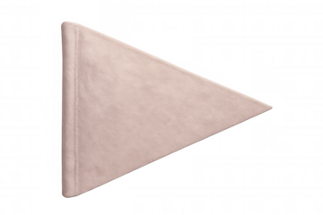 Pink felt pennant angling rightward, transparent backdrop highlighting vibrant graphic element for design enhancement