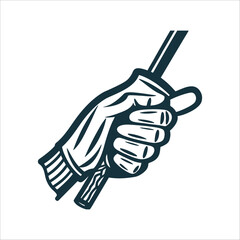 Obraz premium Golf Glove Hand Holding Club Vector Illustration Golf Glove Hand in a relaxed grip position