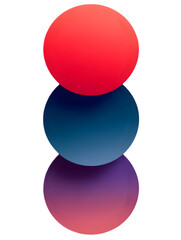 A vertical stack of three colorful gradient spheres.