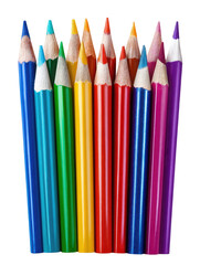 Colorful pencils in a cluster