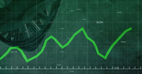 Displaying bright green jagged line fluctuating on digital panel, with spiral and numeric labels