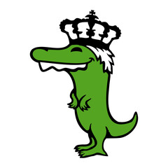 Dino King Crown Proud Royal Happy Smile Dinosaur