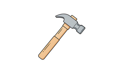 A classic claw hammer with a smooth wooden handle and a grey metal head, an essential tool for construction and home improvement projects of all kinds.	