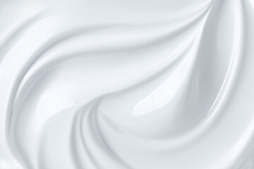 Fototapeta premium Abstract white creamy waves texture, elegant smooth background, isolated on white transparent background